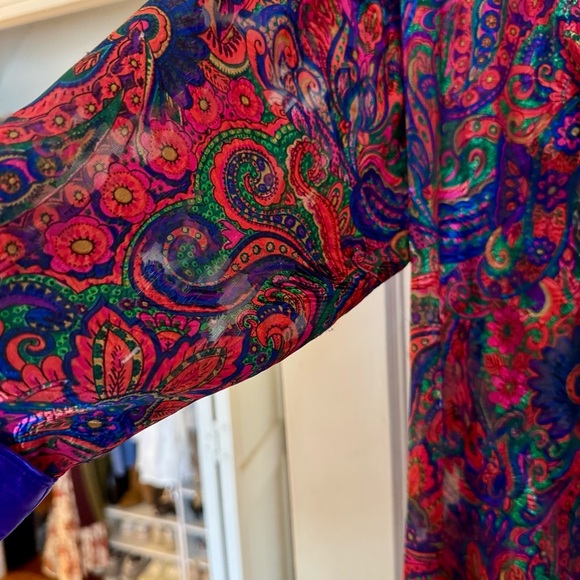 Victoria's Secret Gold Label Kimono Style Robe with Purple Trim Small - Picture 4 of 6